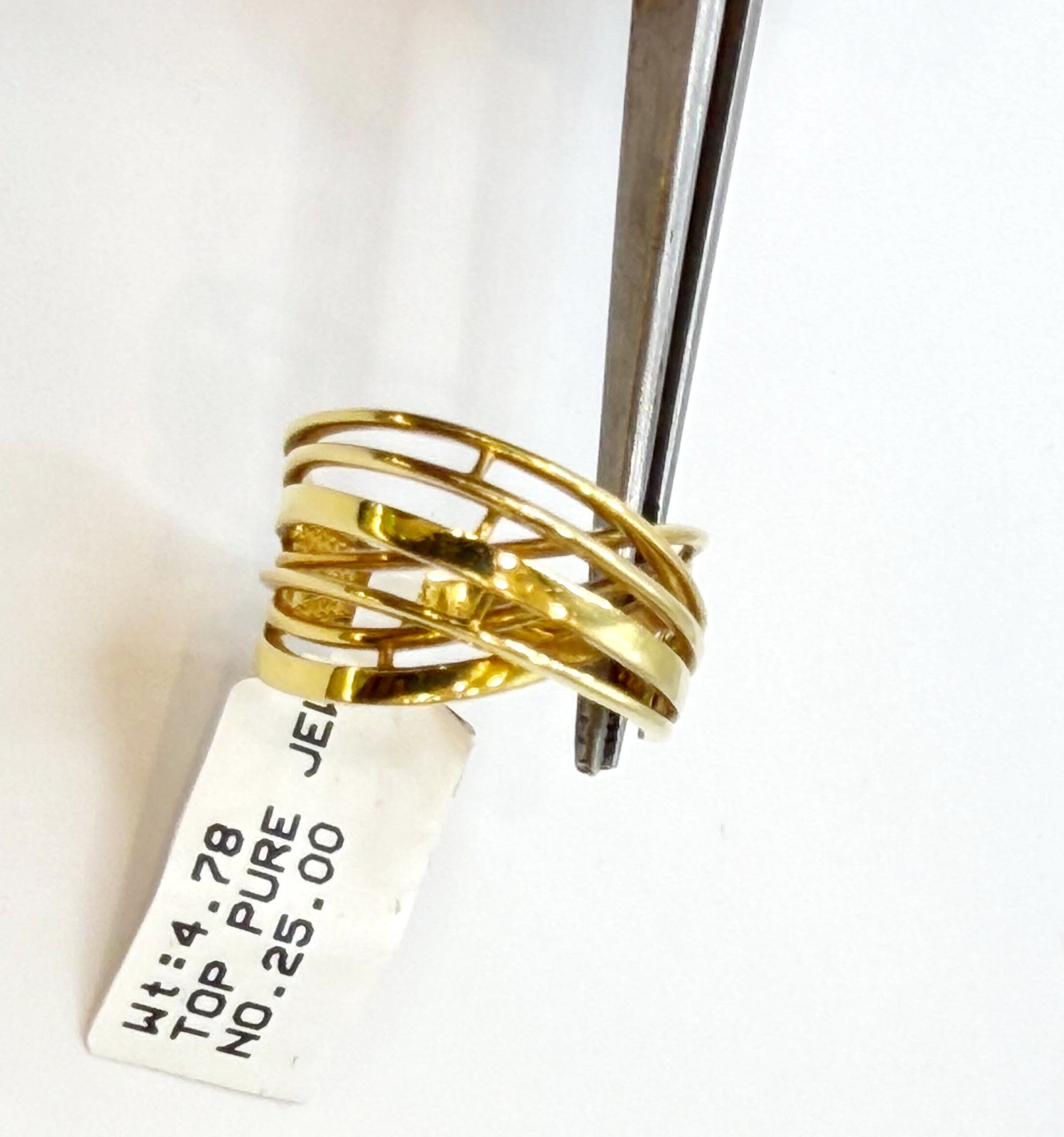 Yellow Gold Crossover Band Ring - Image 4