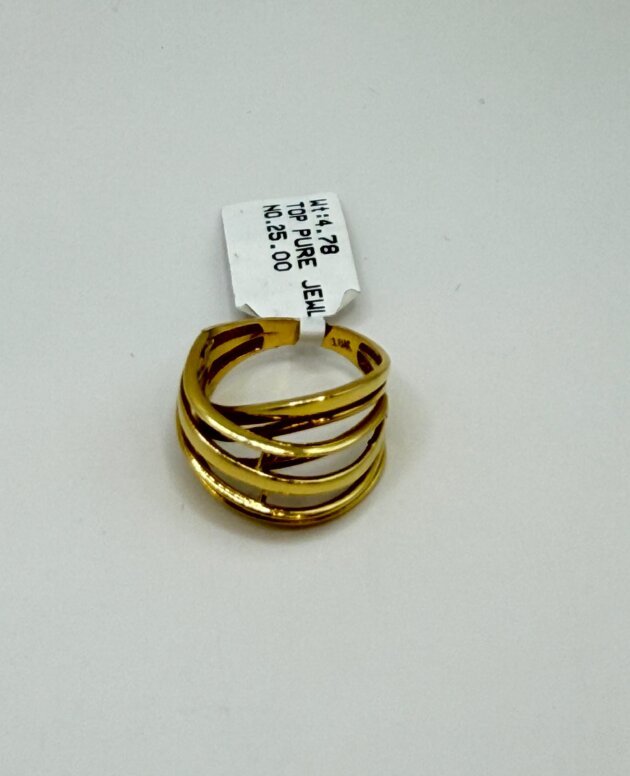 Yellow Gold Crossover Band Ring