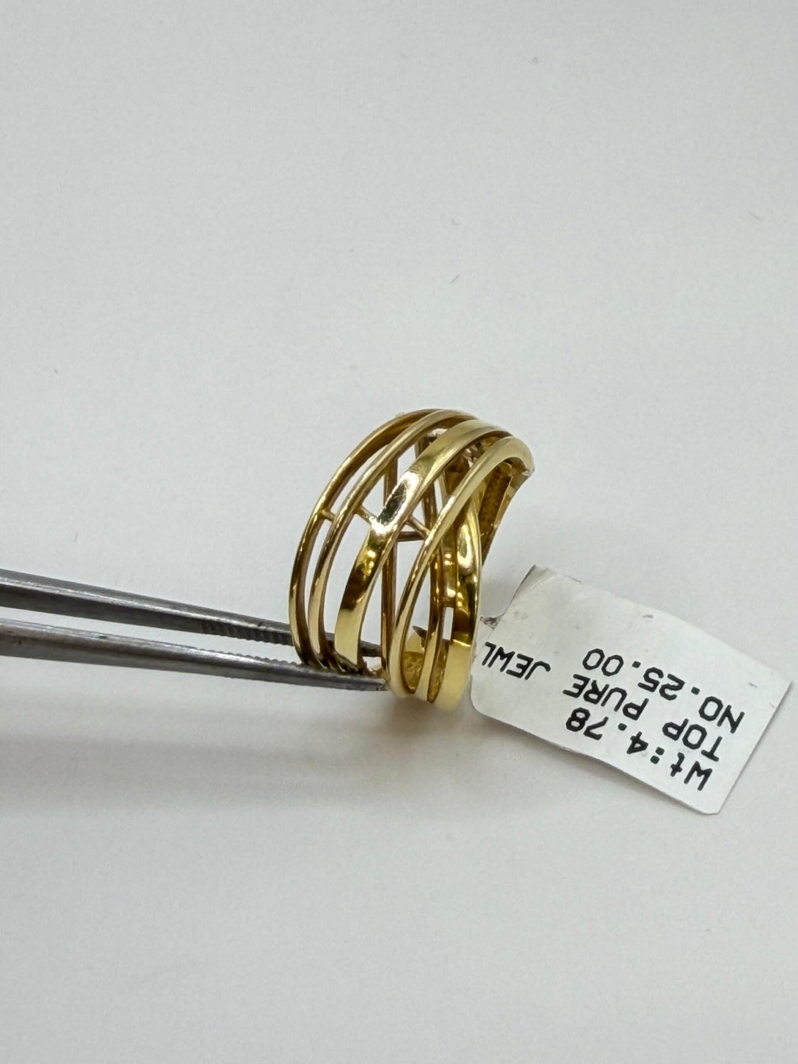 Yellow Gold Crossover Band Ring - Image 3