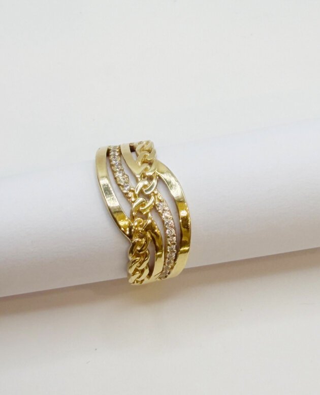 Yellow Gold Twisted Chain Ring