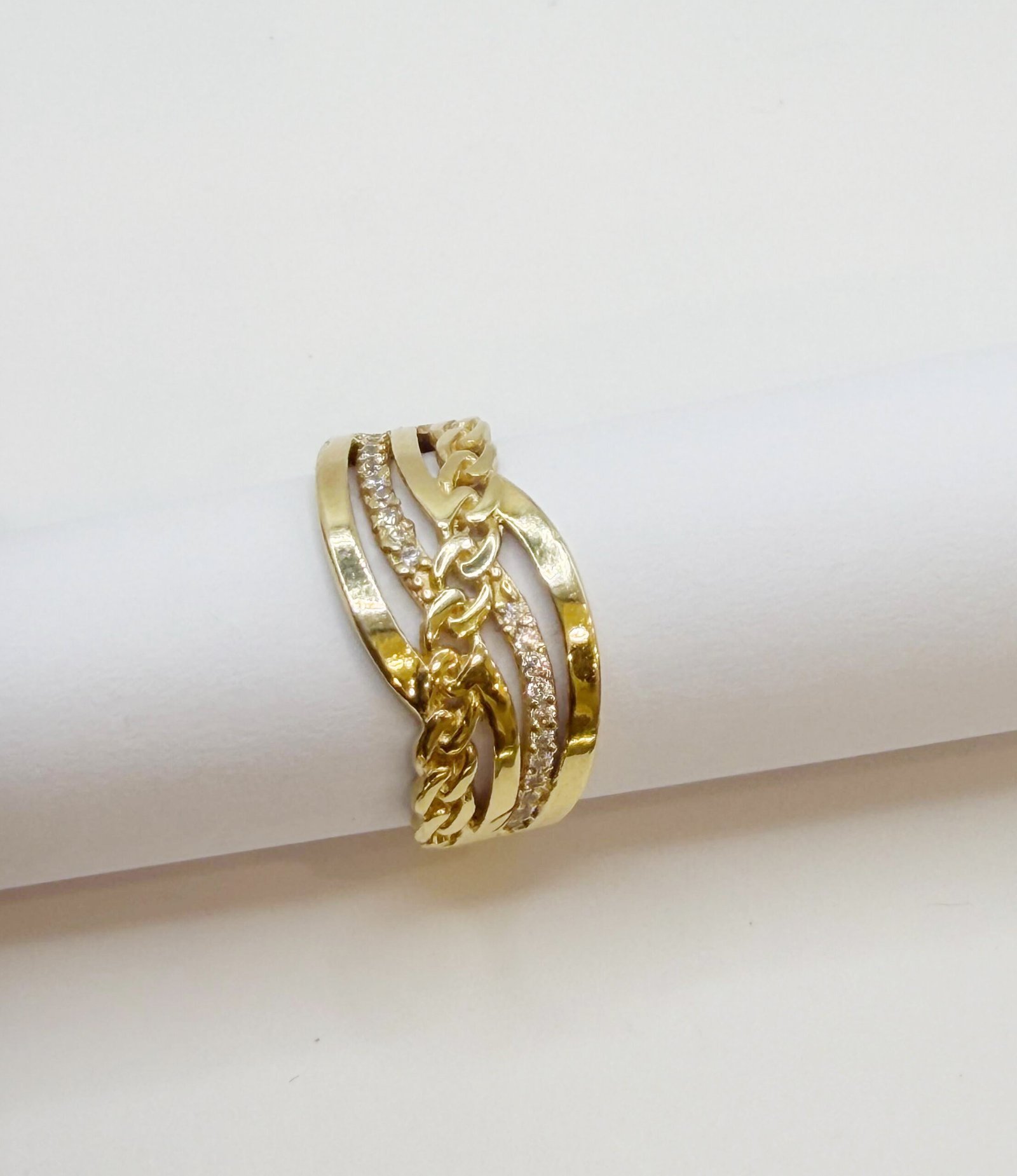 Yellow Gold Twisted Chain Ring