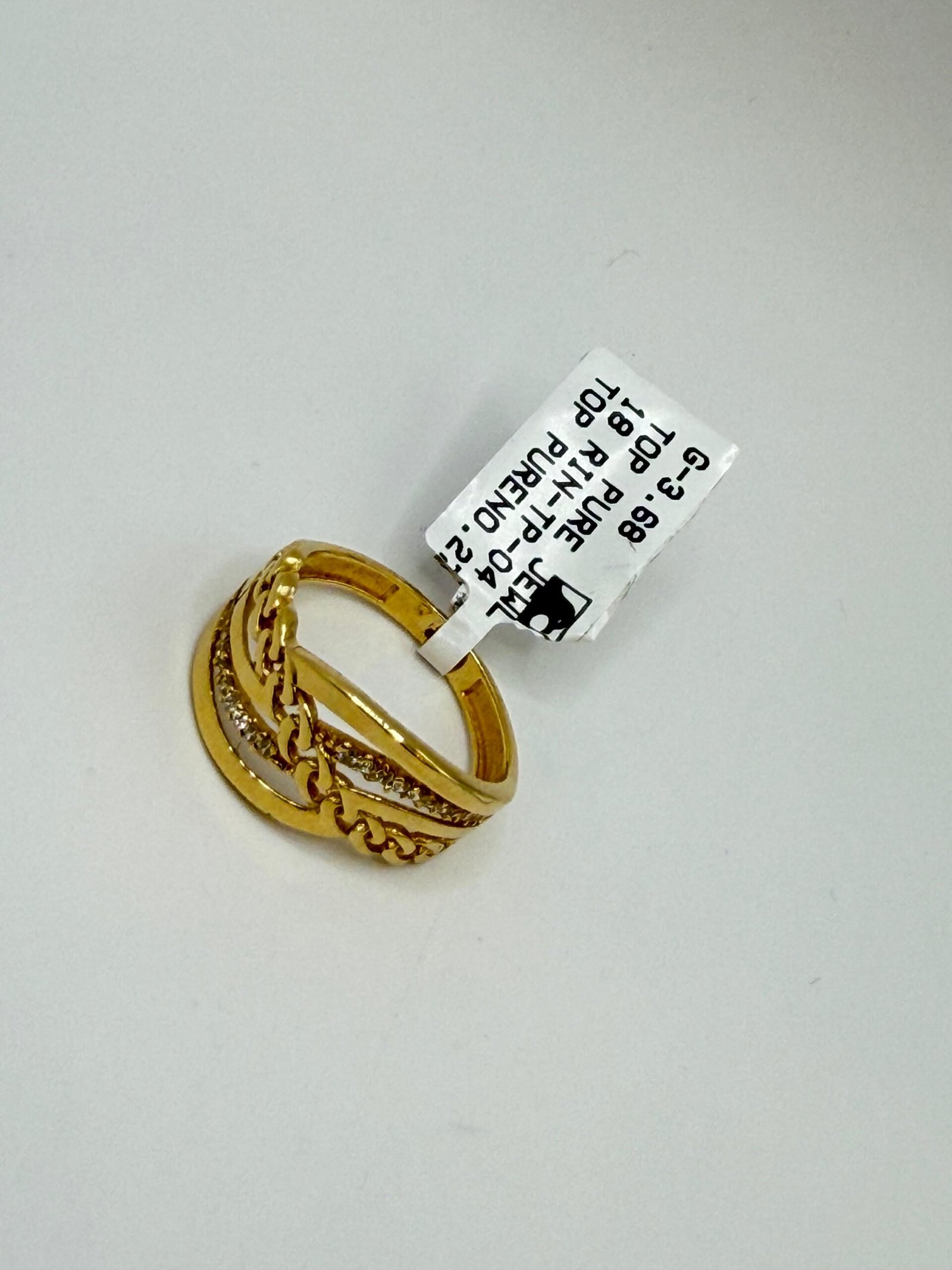 Yellow Gold Twisted Chain Ring - Image 3