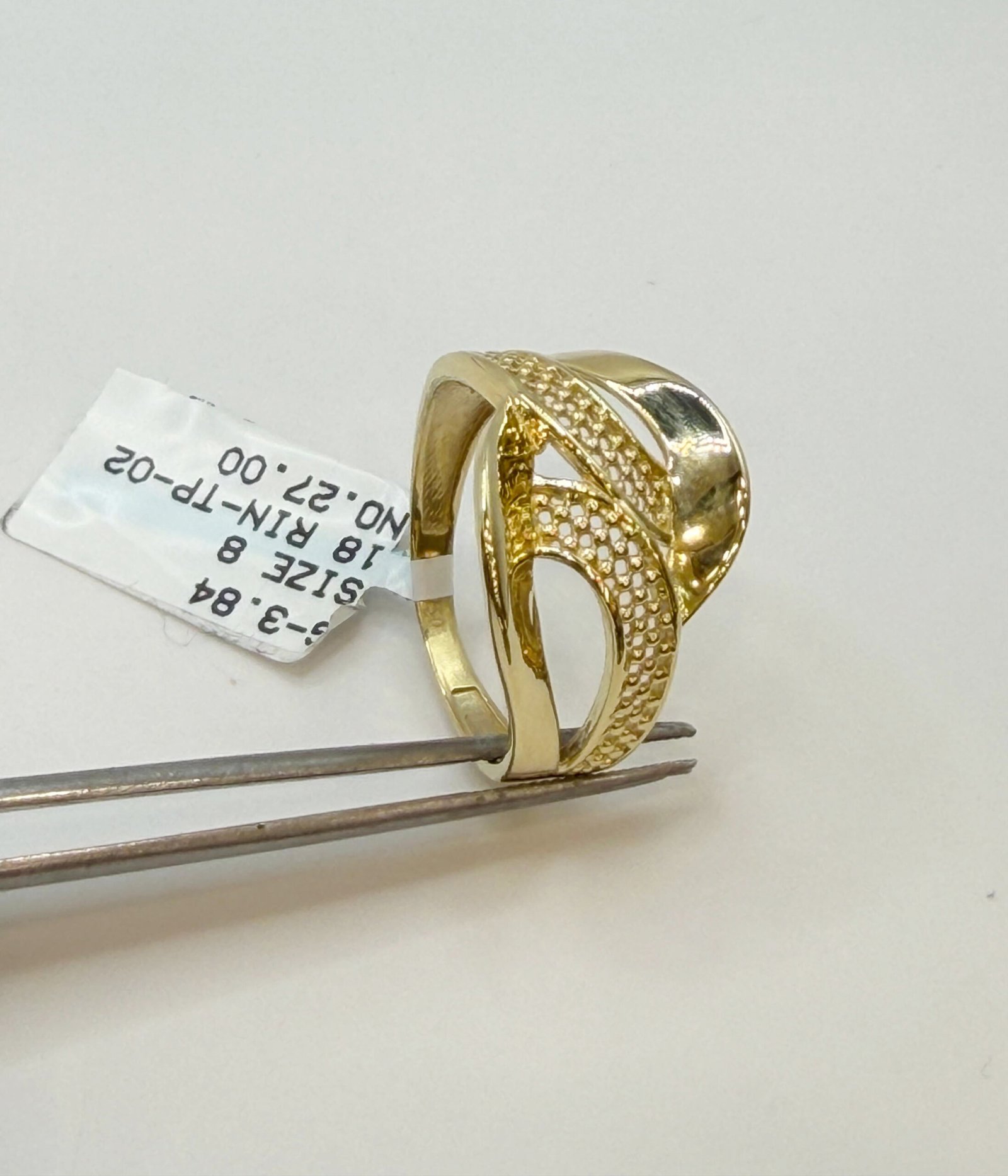 Yellow Gold Wave Accent Ring - Image 3