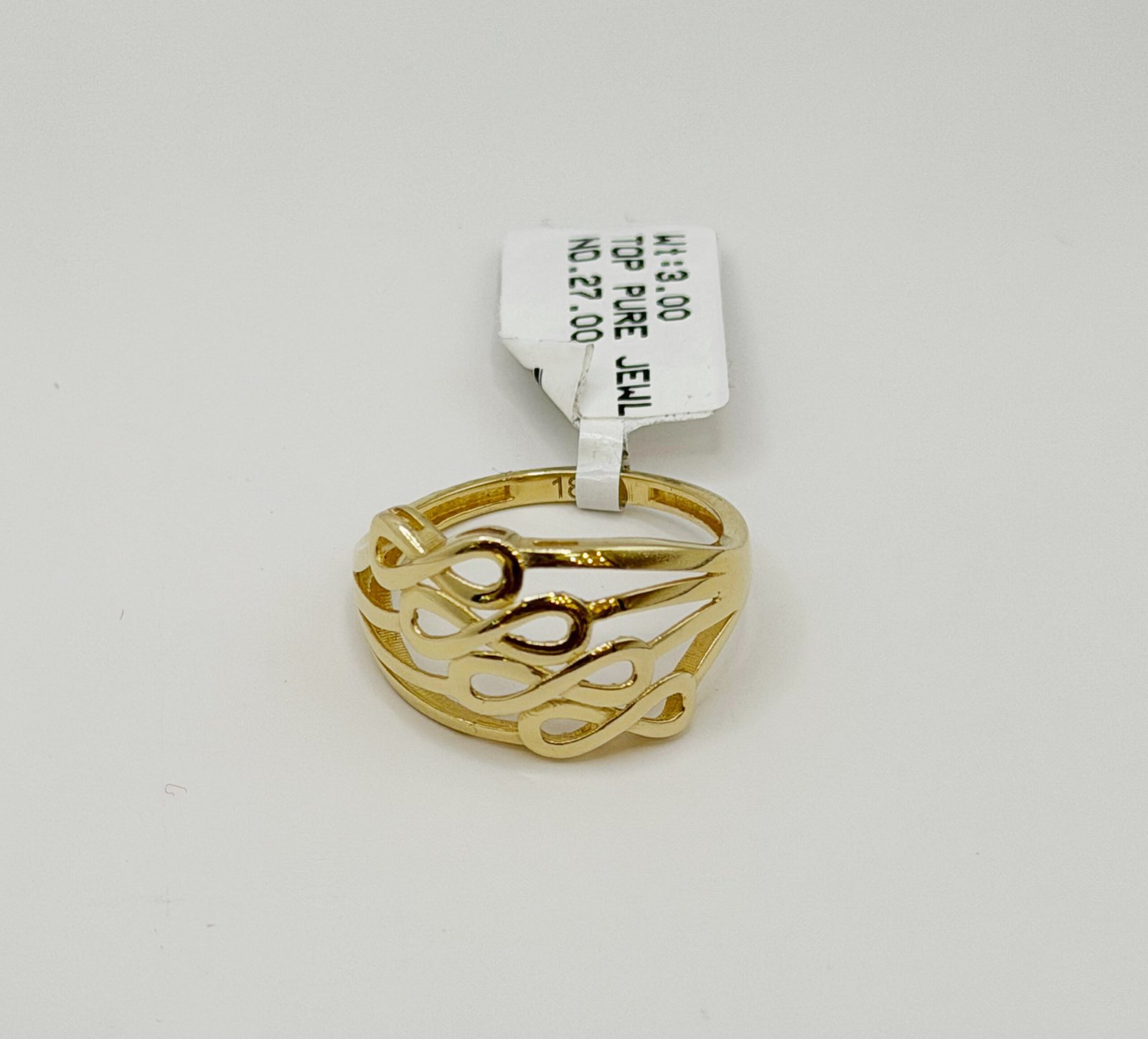 Yellow Gold Wave Accent Ring - Image 4
