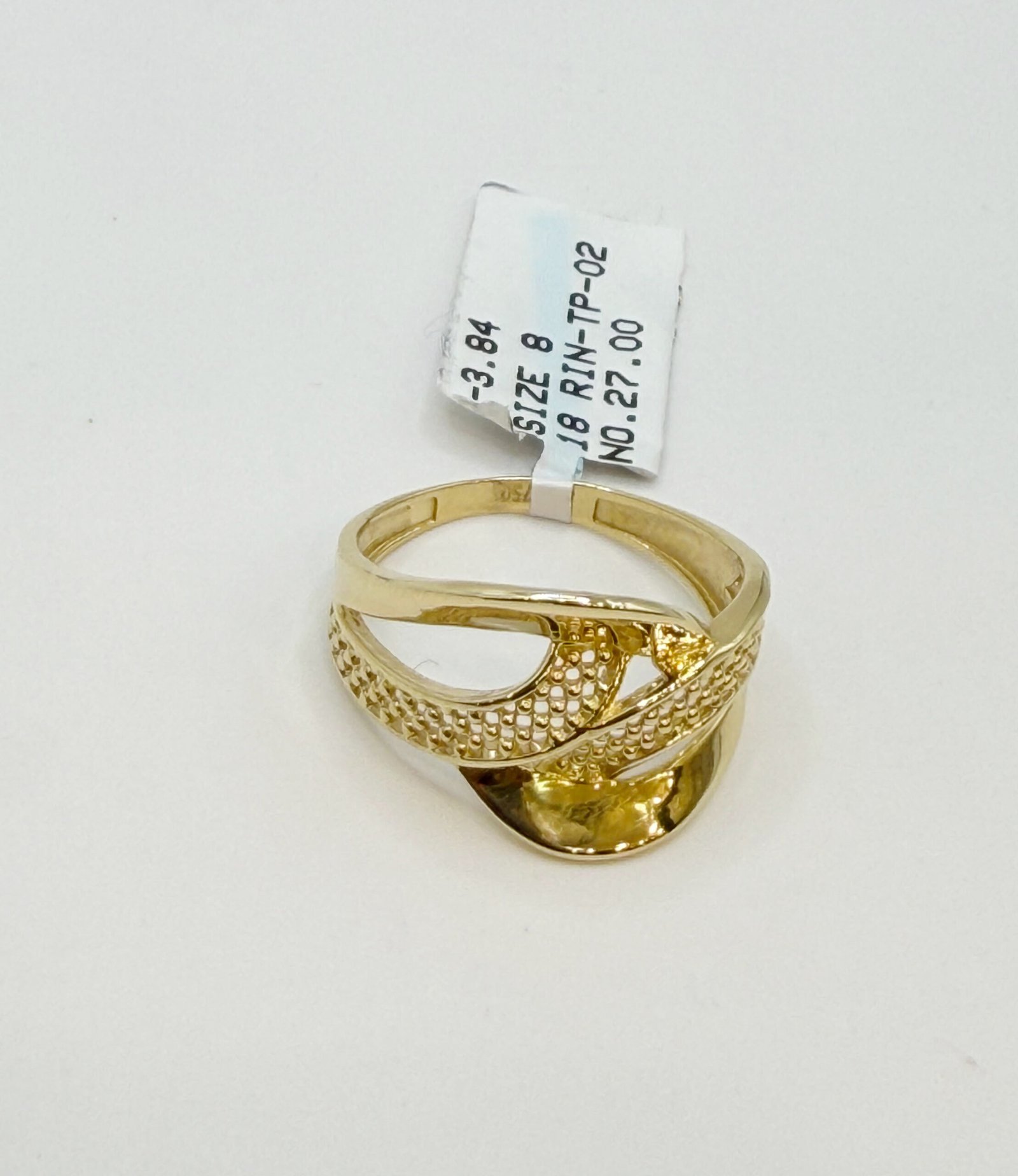 Yellow Gold Wave Accent Ring - Image 5