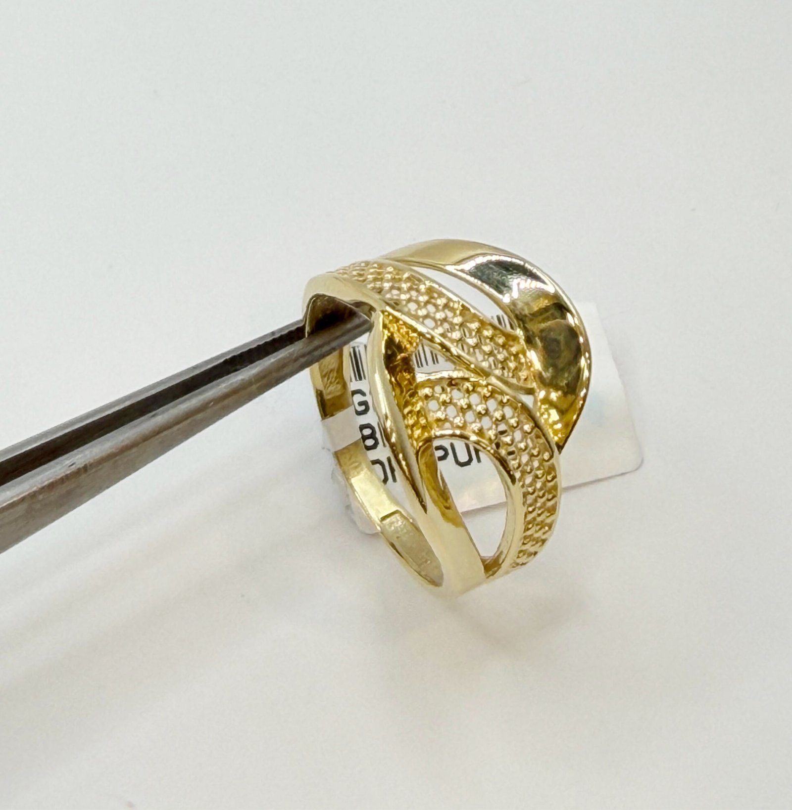 Yellow Gold Wave Accent Ring