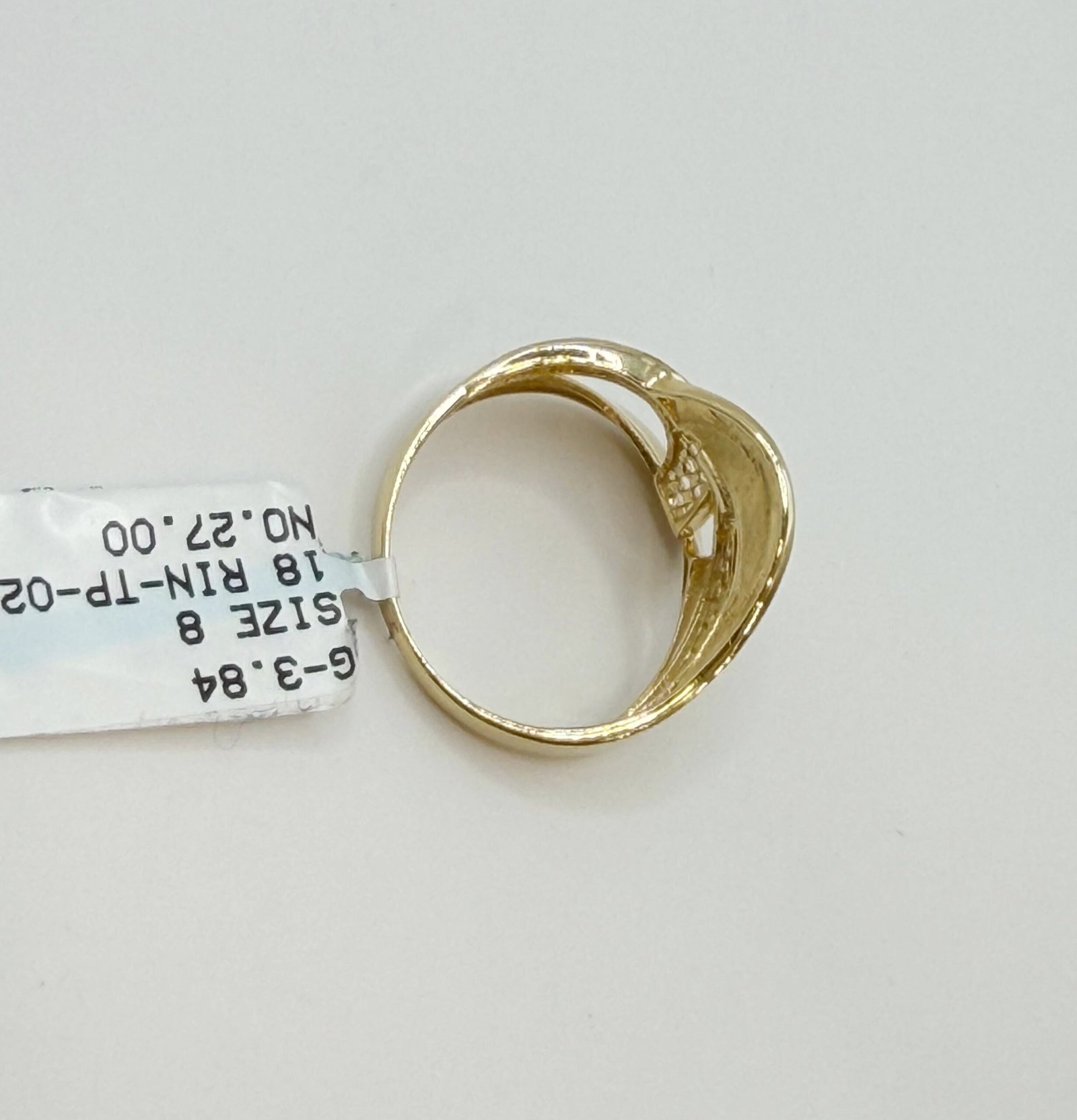 Yellow Gold Wave Accent Ring - Image 2