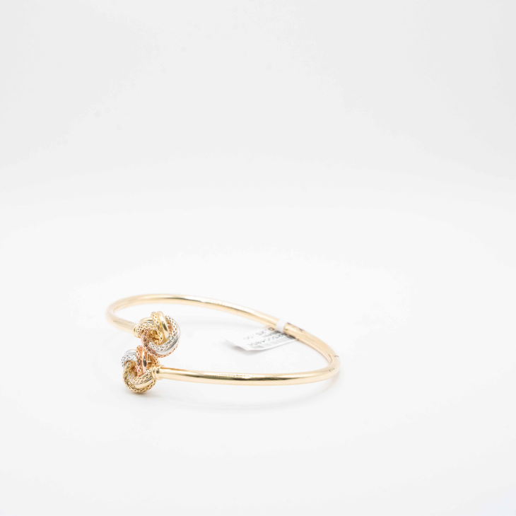 Tricolor Gold Love Knot Bypass Bangle